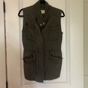 Caslon Utility Vest Small Petite Army Green